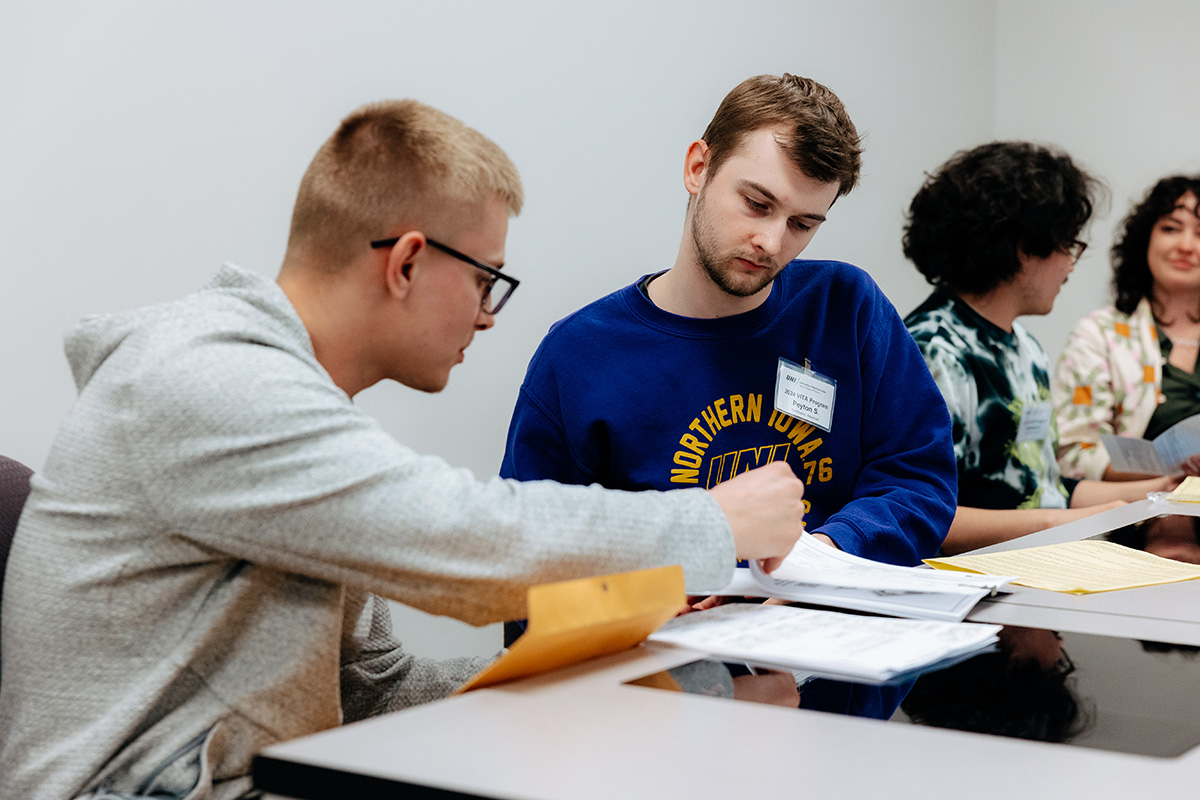 Student helping a peer
