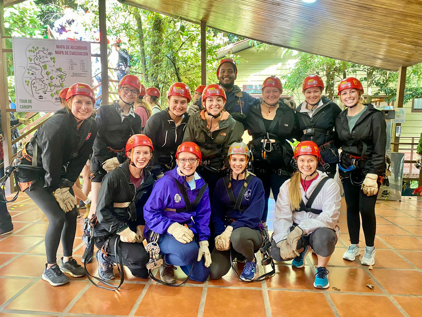 Students on studyabord ready for adventure sports