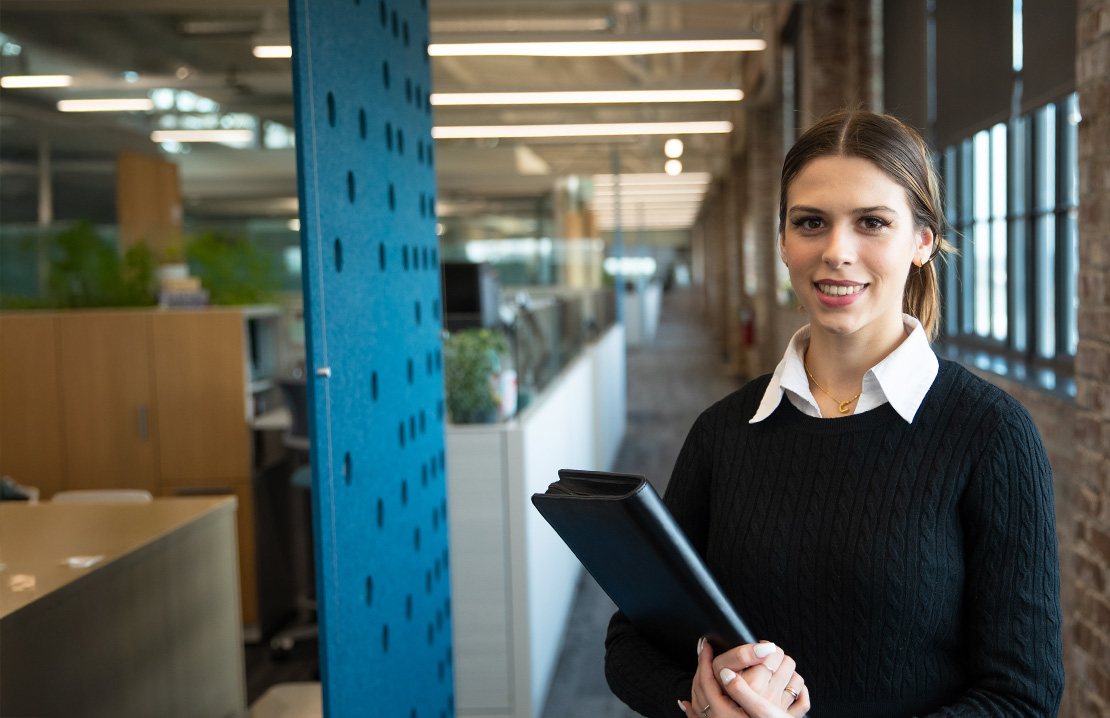 Photo of person working at a bank