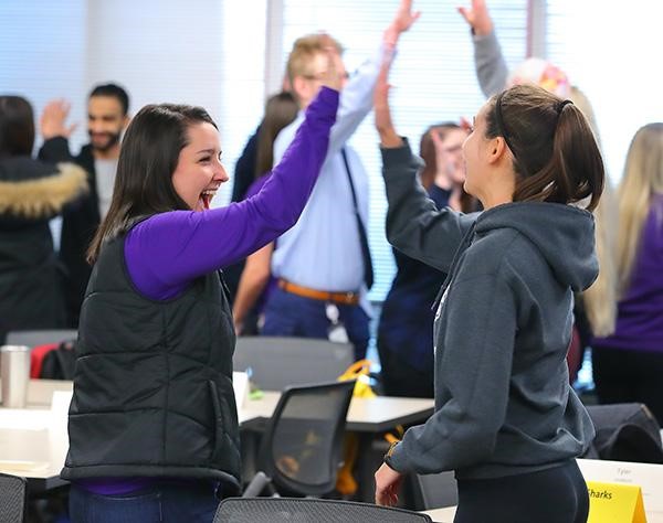 Students cheering